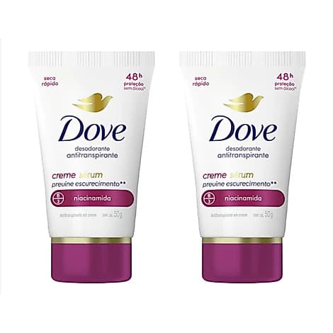 Kit C/2 Desodorante Antitranspirante Dove Creme Sérum Previne Escurecimento Niacinamida 50g