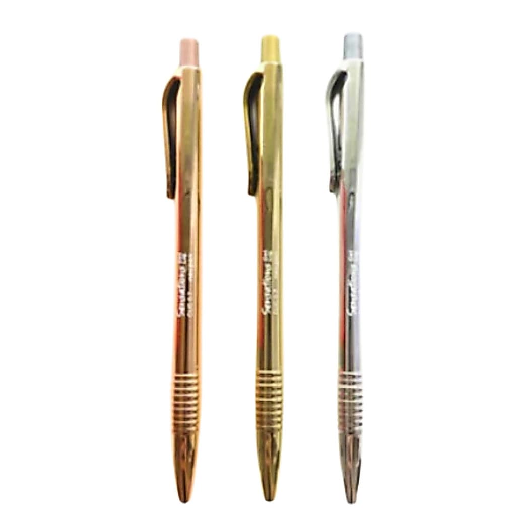 Kit 3 Canetas Clic Sensations Metallic 0.7mm - Newpen