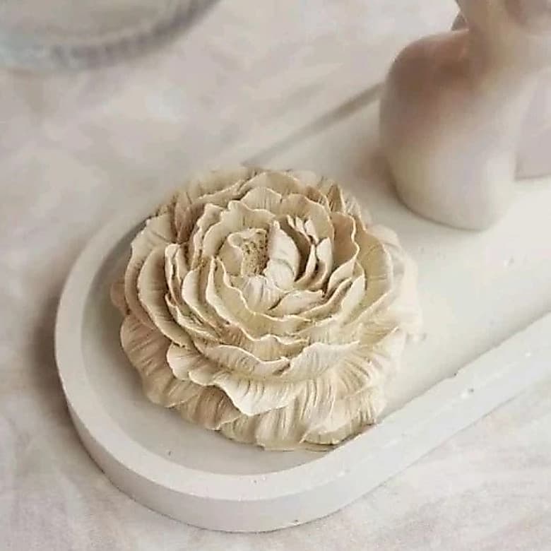 Flor de Peônia decorativa de concreto