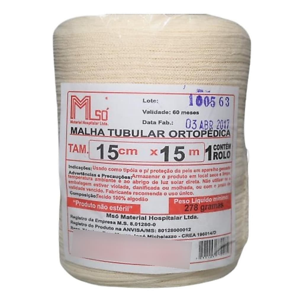 Malha Tubular De Algodão 15cm x 15m - 1 Unidade