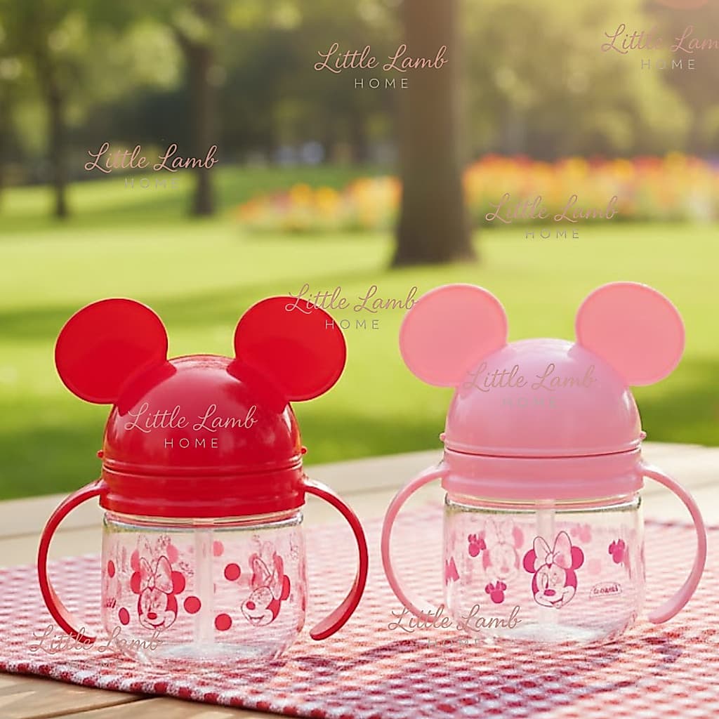 Copo caneca de treinamento Minnie com canudo - 260 ml Plasútil