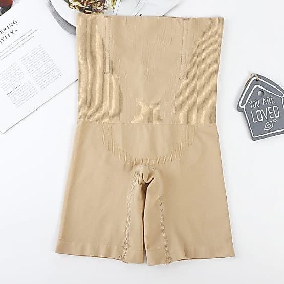 Cinta BEGE Shorts Modelador 4 Barbatanas Sinta Modeladora Alta Compressão Levanta Empina Bumbum Auxilio Perda De Barriga