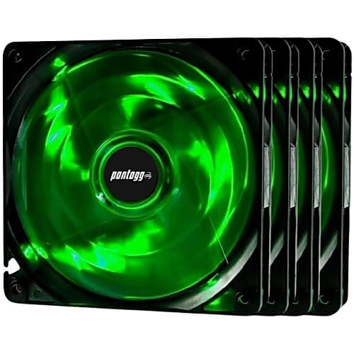 Kit 4 Cooler Fan Basic Verde 4 Leds Para Gabinete 120mm x 120mm