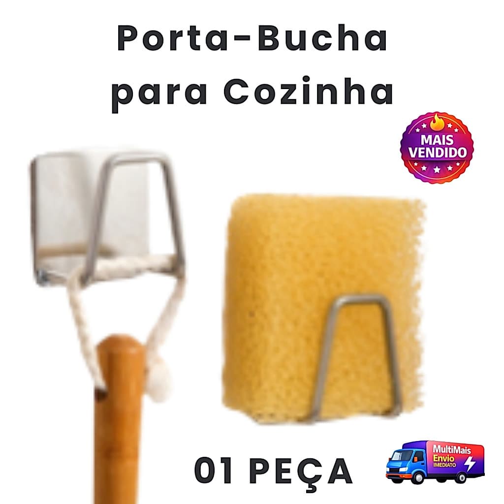 Suporte de Esponja em Aço Inox Antiferrugem Porta Bucha para Cozinha Organizada e Higienizada