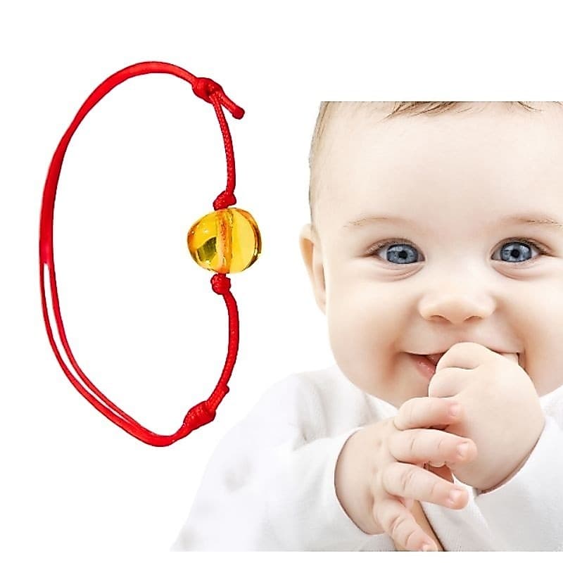 Pulseirinha Âmbar Bebê Ajustável Legítimo Báltico