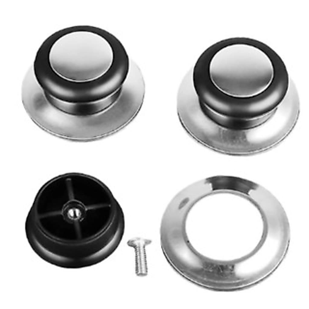 Conjunto Pomel Pegador De Tampa Diâmetro Baquelite Puxador Clink 5,8cm Panela Aço Inox