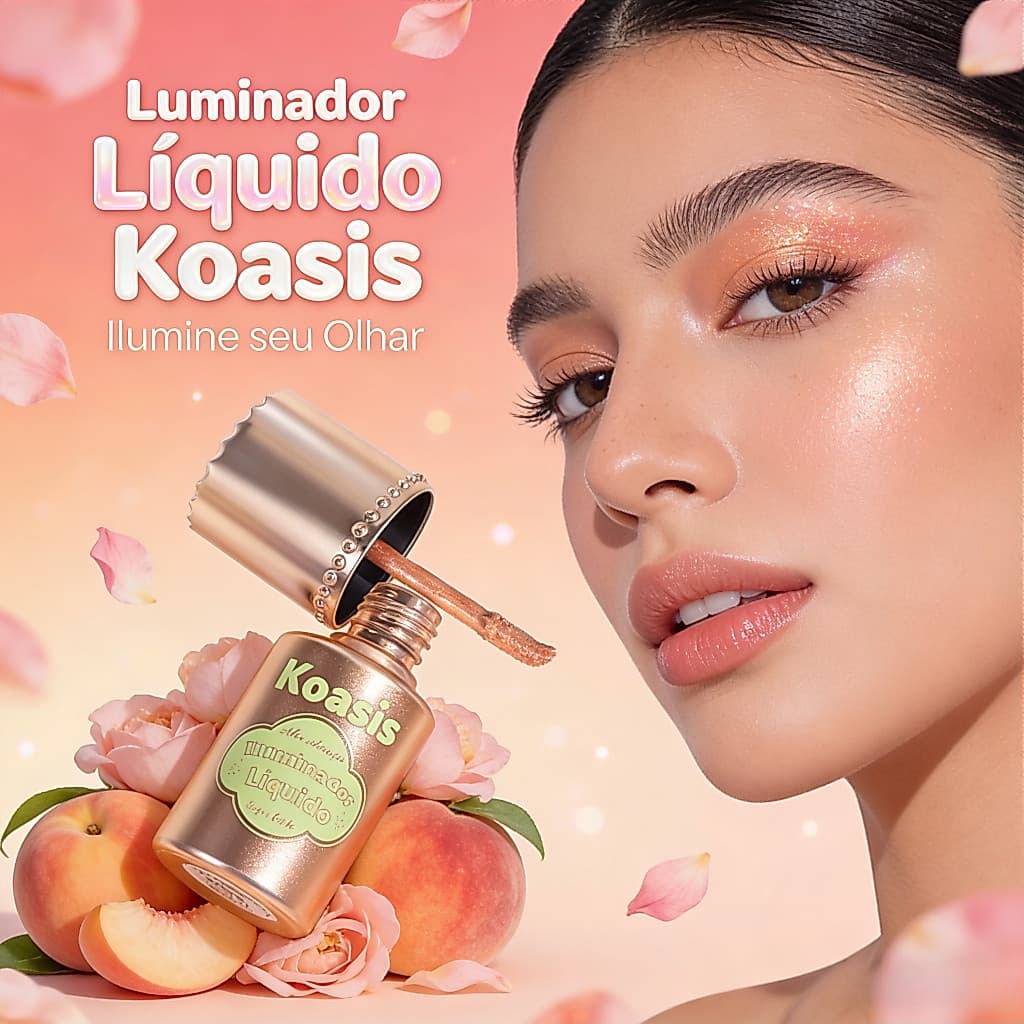 Koasis Iluminador Líquido Crystal  Efeito Deslumbrante e Brilho Perfeito  Maquiagem Radiante para Todas as Ocasiões