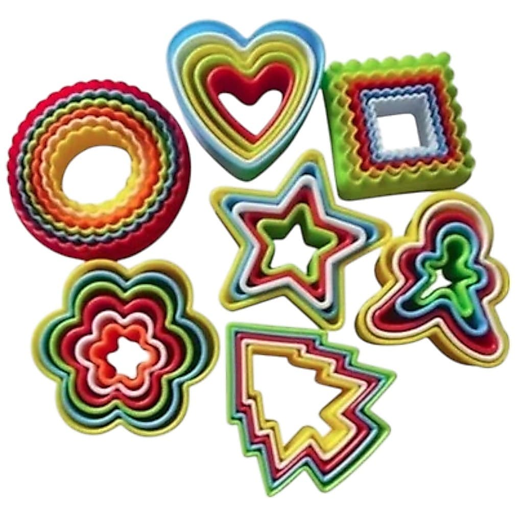 KIT C/7 Modelos Diferentes Cortador Marcador Artigo de Confeitaria Pasta Americana Biscuit