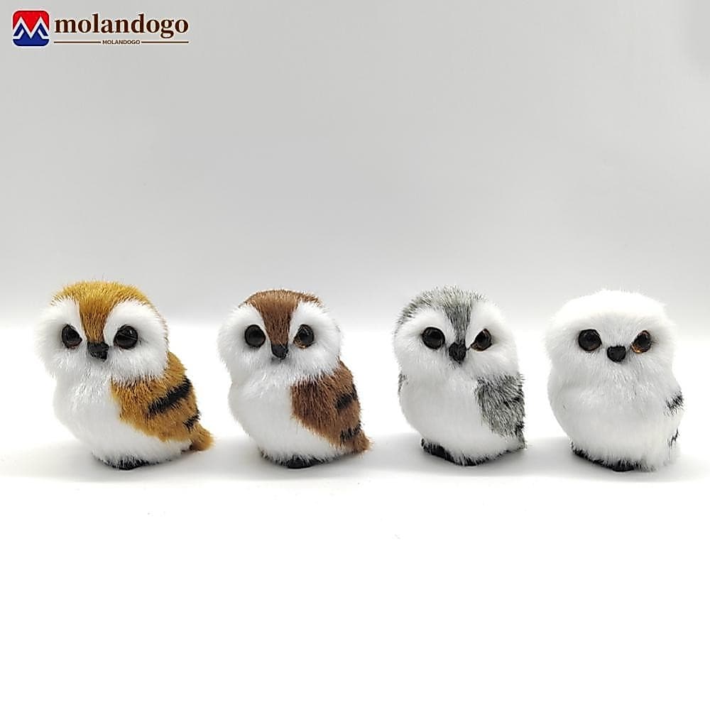 Milandogo Simulação Coruja Ornamento Requintado Bonito Adorável Peludo Decoração De Casa Adorno Brinquedos De Pelúcia Fi
