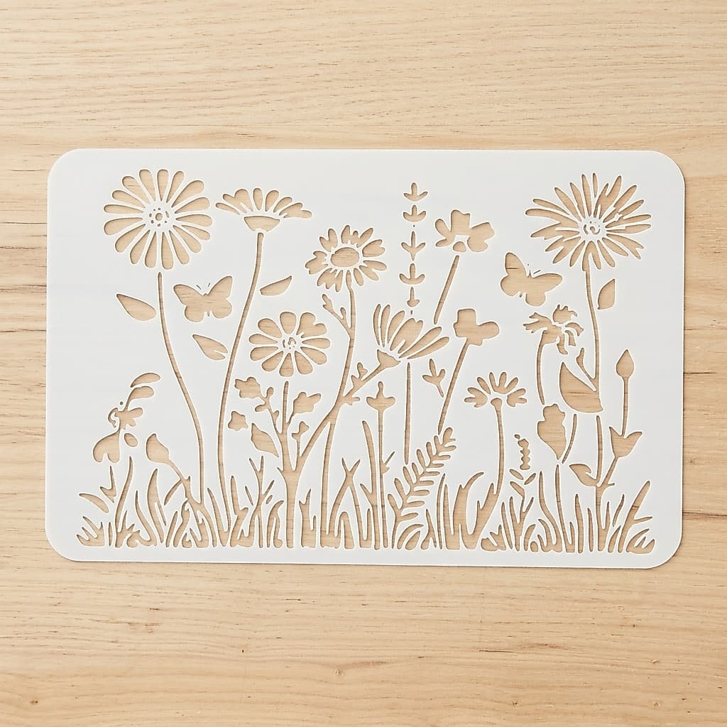 Stencil Floral Brinclinc | Confeitaria Bolo Artesanato Pintura DIY Reutilizável