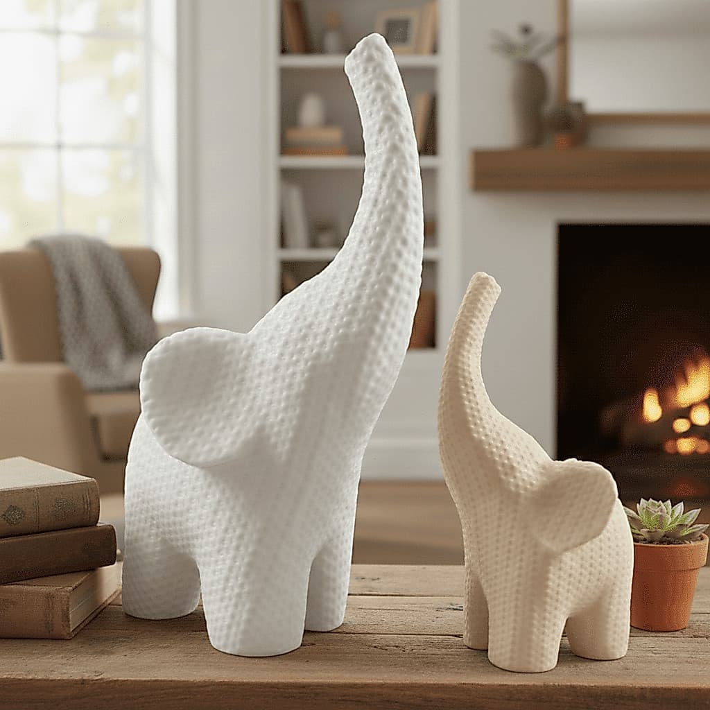 Kit - Elefante Decorativo Estilo Crochê Moderno – Decoração Artesanal, Presente Criativo