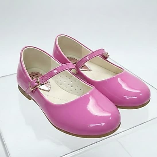 Sapatilha Infantil Feminina Bailarina Ajuste Fivela Confortável 28-34 Rosa Choque Preto Off-White