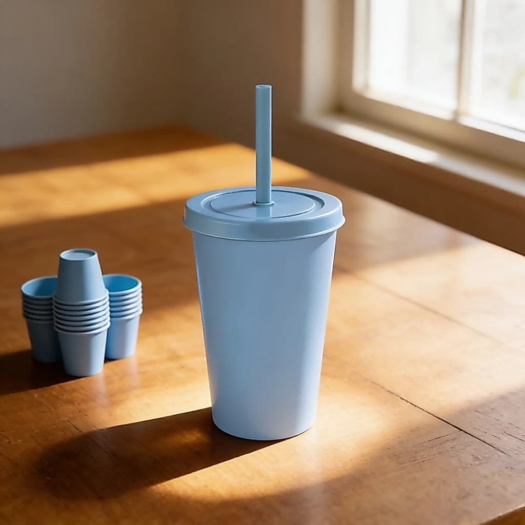 Copos ecologic 400 ml com tampa e canudo ECO  - Kit 10