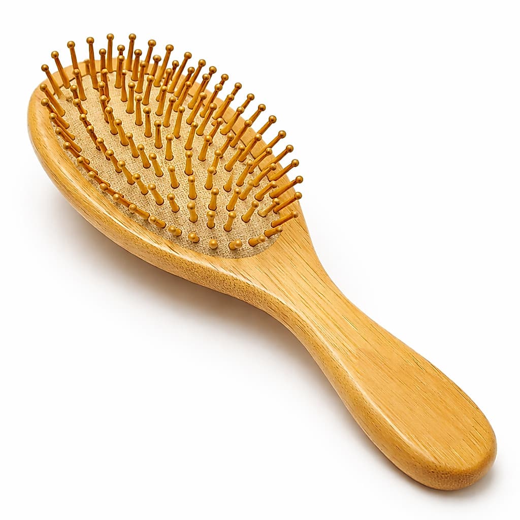 Escova Pente de Cabelo Antifrizz Bambu Natural Uso Profissional Premium