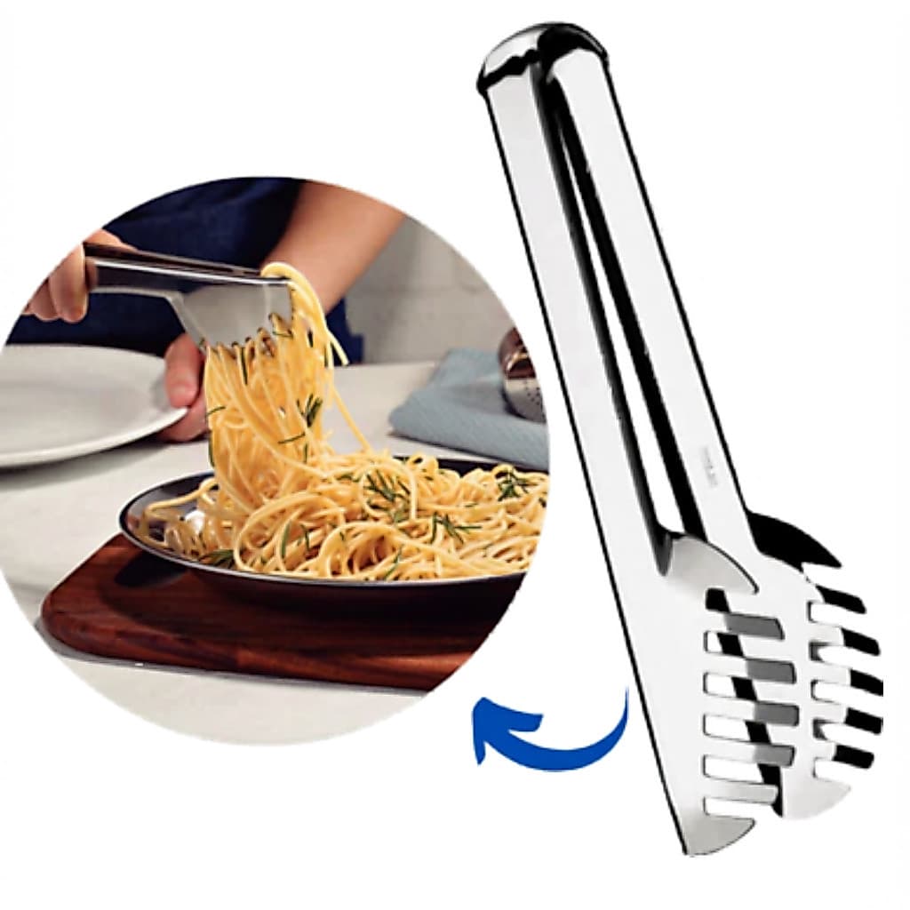 Pegador de Massa Serrilhado de Aço Inox para Churrasco Petiscos Salame Salada Carne Massas Cozinha