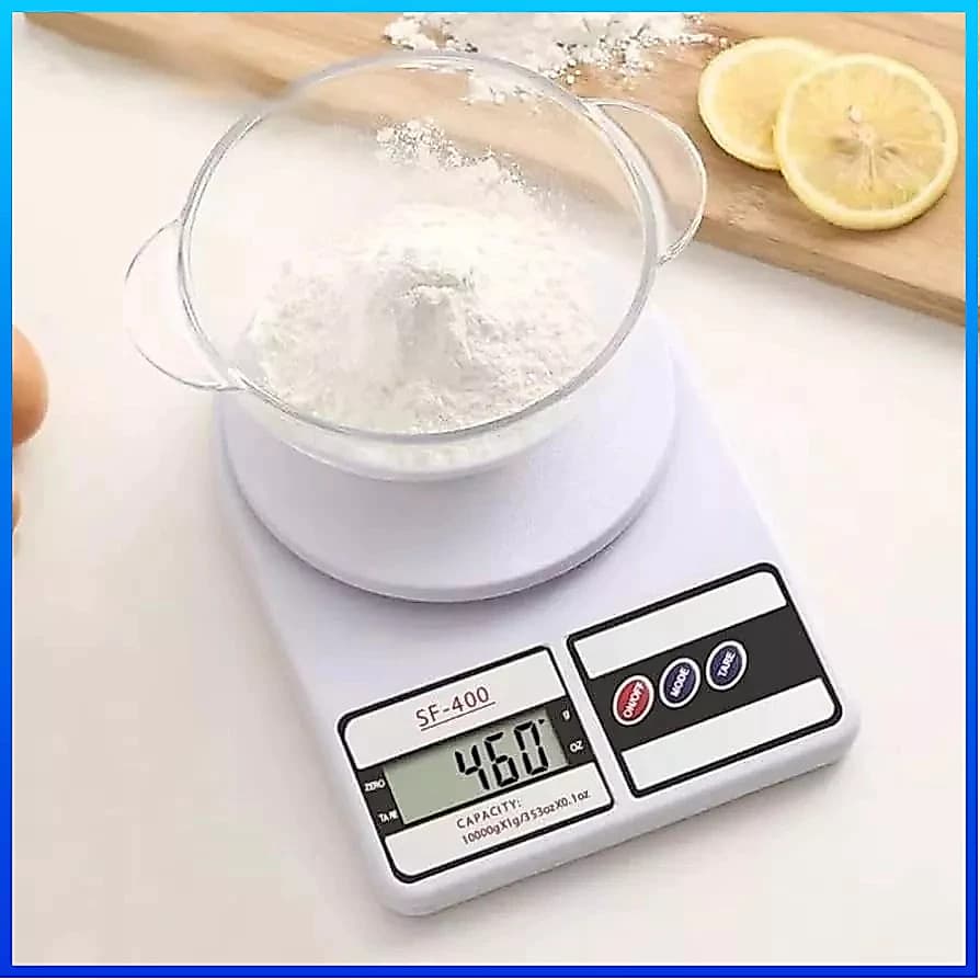 Balança Digital SF-400 Cozinha 10kg Alta Precisão - Display LCD Função Tara + Pilha Inclusa