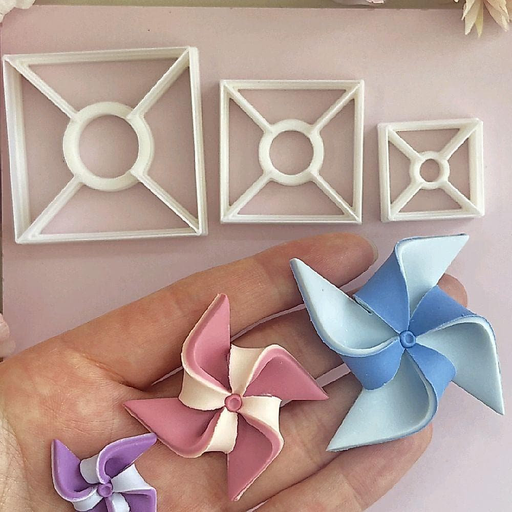 cortador Carimbo para Argila Cerâmica Massa Polímer Clay Massinha Cata vento Artesanato Bricolagem