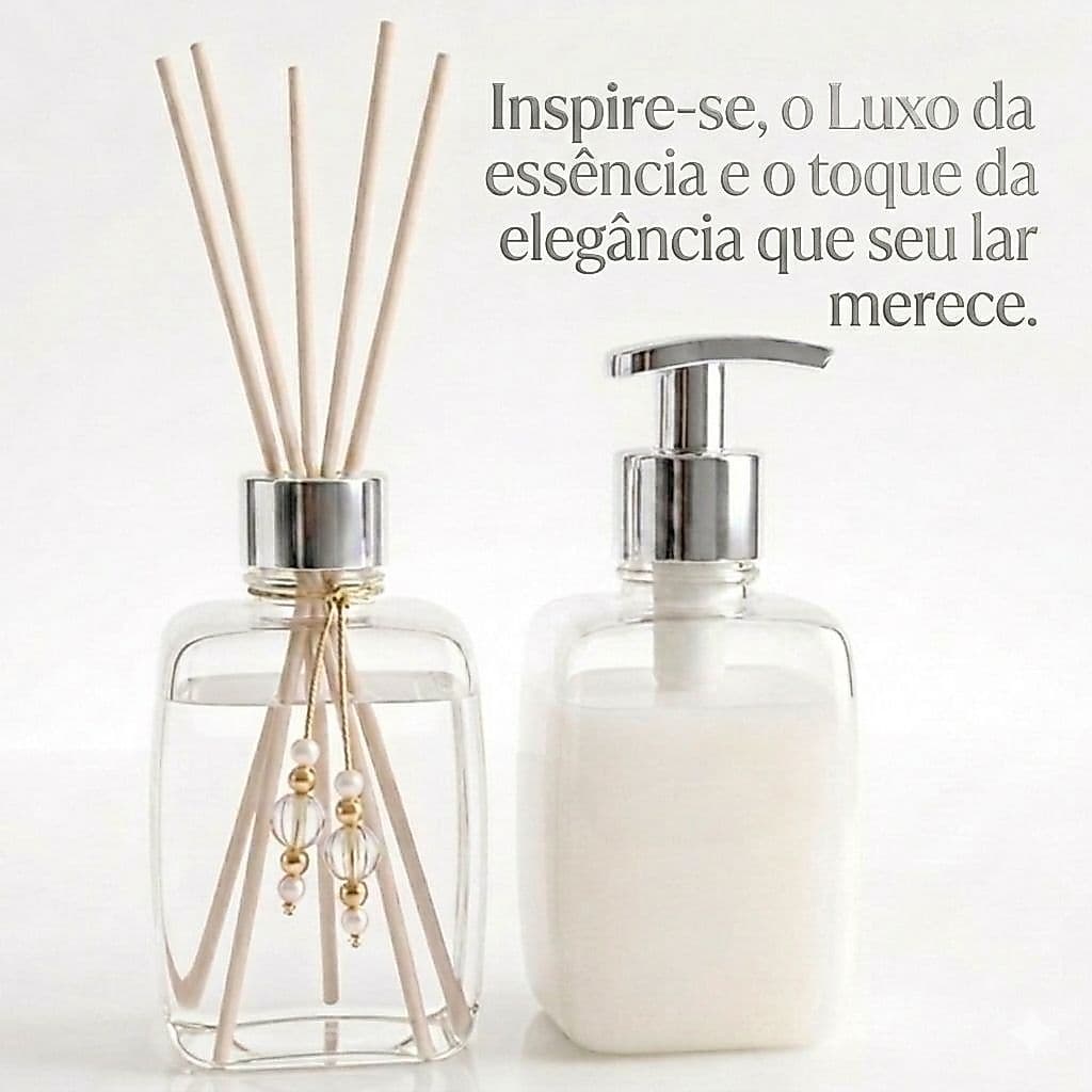 Kit Banheiro PLÁSTICO Lavabo Difusor Aromatizador e Saboneteira Luxo  NEM PARECE PLÁSTICO 350ml