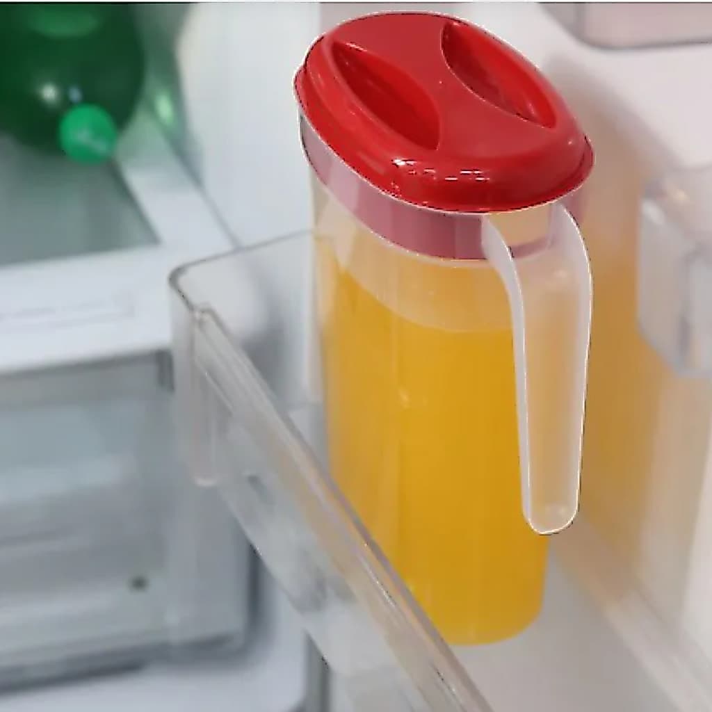 Jarra Retangular Com Tampa Grande 2.3 Litros Transparente Cabe Na Porta da Geladeira