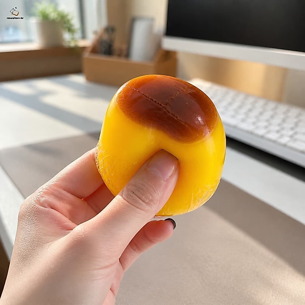 Pudim De Caramelo Espremer Bola Brinquedo Fidget Crackle Escudo Alívio Do Estresse Portátil PVC De Mesa De Borracha Maci