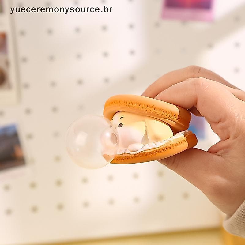 # yuece 2 Peças Macaron Hambúrguer Sopra Bolhas Escritório Alívio Do Estresse Ornamentos Criativos Desenhos Animados Pit