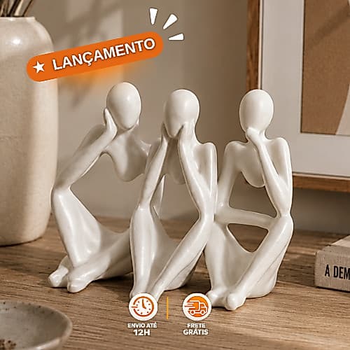 Kit Trio Estatuas Decorativas Gesso