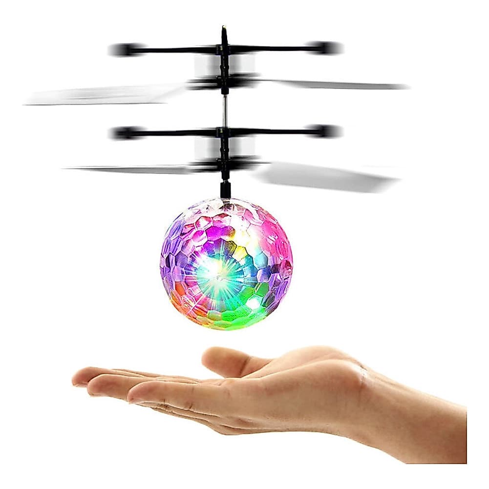 Bola voadora elétrica com brinquedo de controle remoto flutuante luminoso com luz LED, equipada com Sensor de helicópter