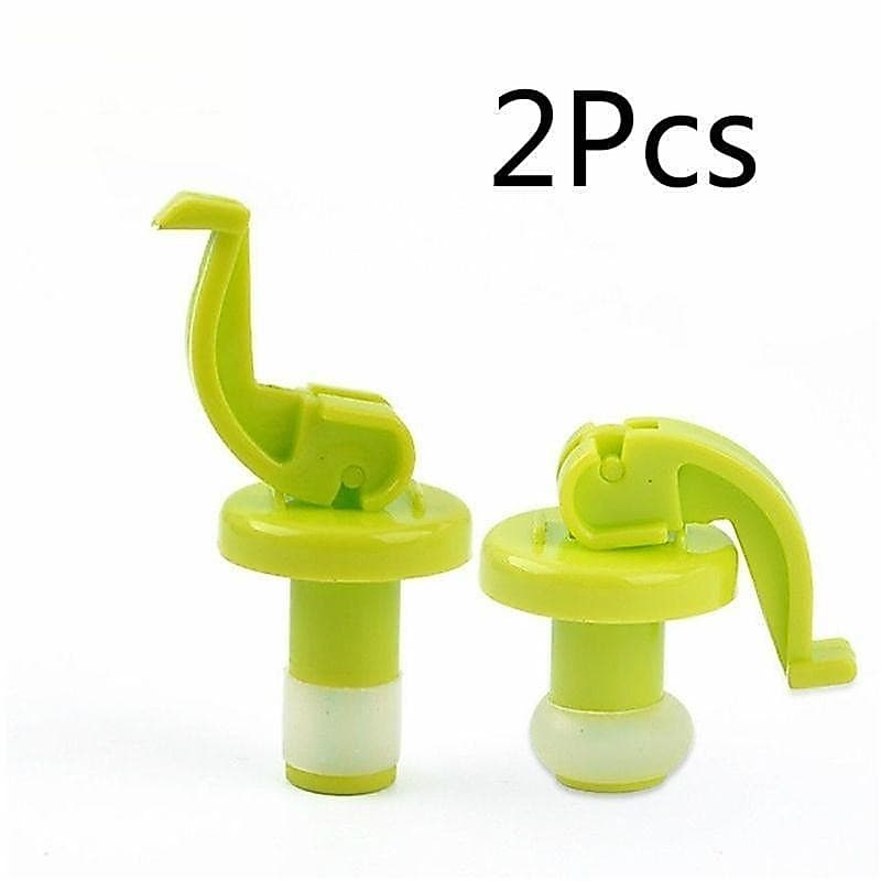 2 Pçs/1 Conjunto Novidade Silicone Garrafa De Vinho Rolhas Cerveja Cortiça Plug Capa Cozinha Barra Ferramenta Cor Aleató