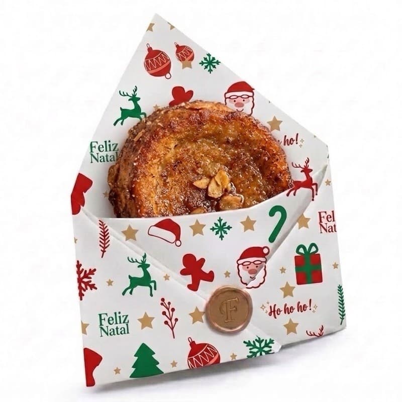Papel Manteiga Natal Cookie Brownie Bolo Rabanada 15x15 cm Barreira Antigordura Proprio para Alimentos.