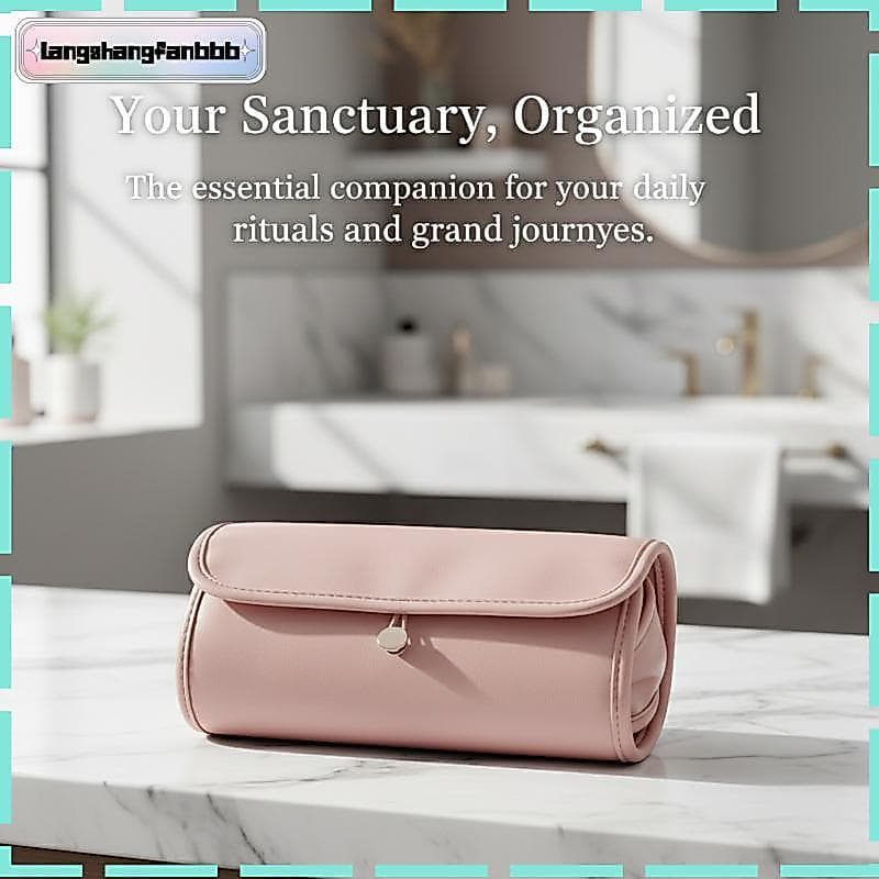 [LANGB] Bolsa De Rolo De Couro PU À Prova D'água Maquiagem Escova Organizador Travesseiro Tipo Armazenamento De Cosmétic