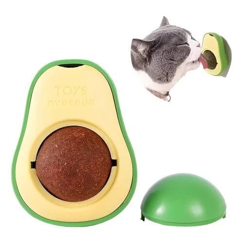 Abacate De Brinquedo Para Gatos Com Catnip Erva Gato Natural-Rotação de 360°