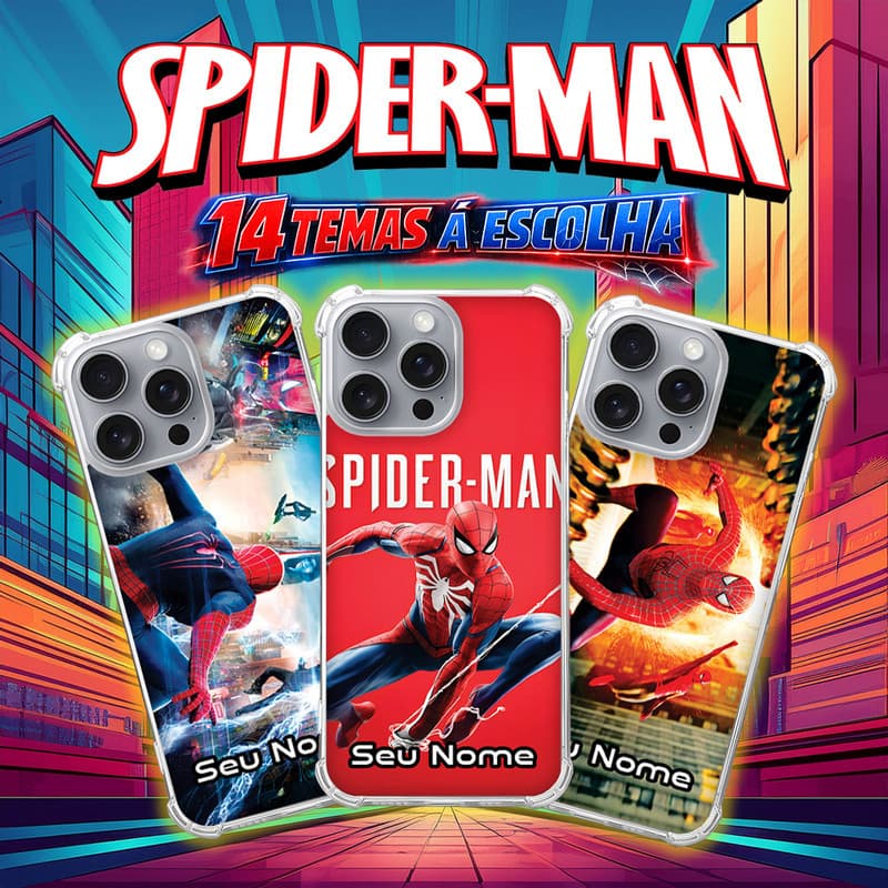 Capa Capinha IPHONE 17 PRO MAX 16e 16 15 14 PLUS 13 Anti-impacto Personalizada tema geek HOMEM ARANHA