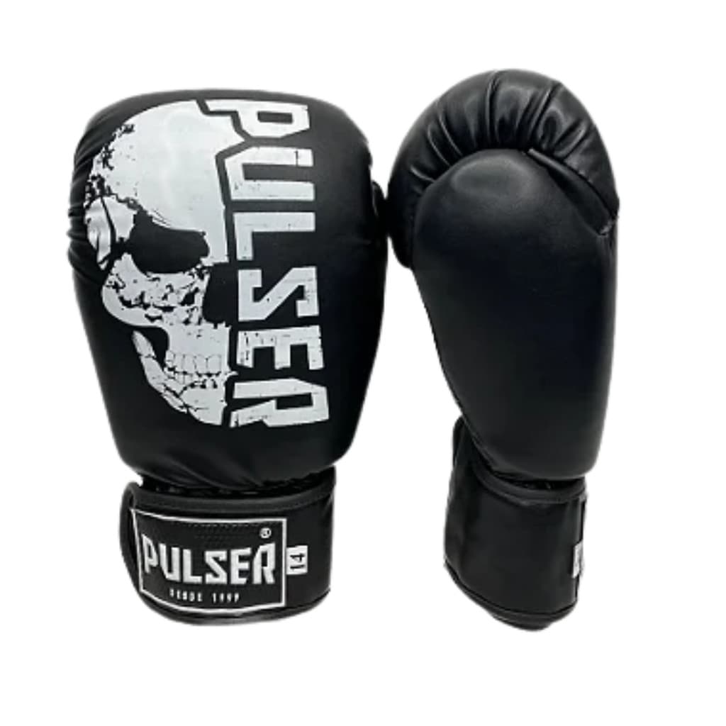 Luva Boxe Kickboxing Muay Thai Preta Caveira Pulser