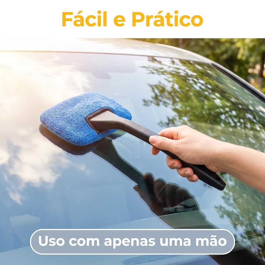 Escova de Limpeza Automotiva para Vidros e Espelhos - Alta Eficiência