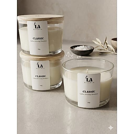 Kit 50 Velas Aromáticas Perfumadas Vegetal Artesanal 100g Premium Com Tampa De Madeira