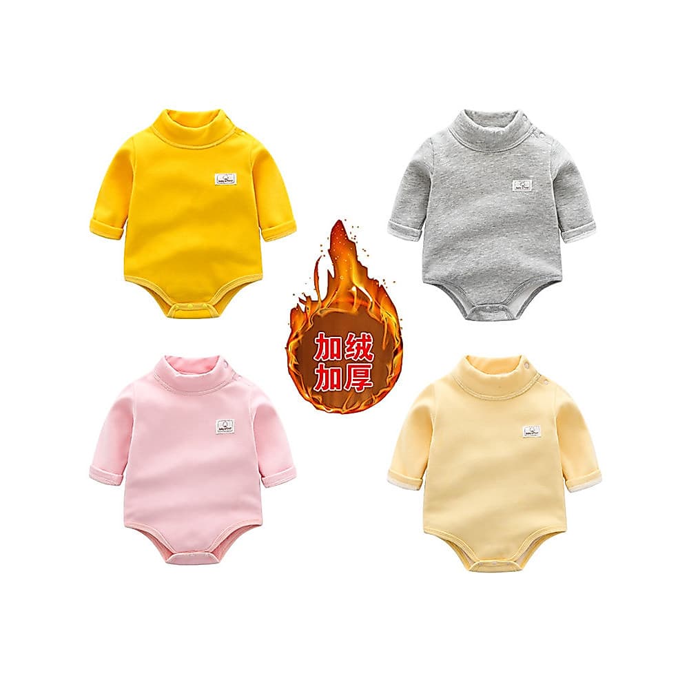 Bebê junho macacão de manga comprida com veludo grosso roupa interior do bebê Base de inverno junho dezembro triângulo d