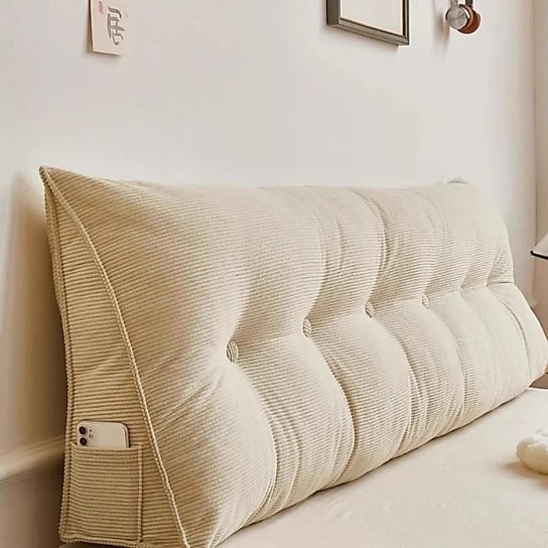 Almofada de cabeceira segmentada Triangular lavável removível quarto Tatami suporte de cintura encosto grande