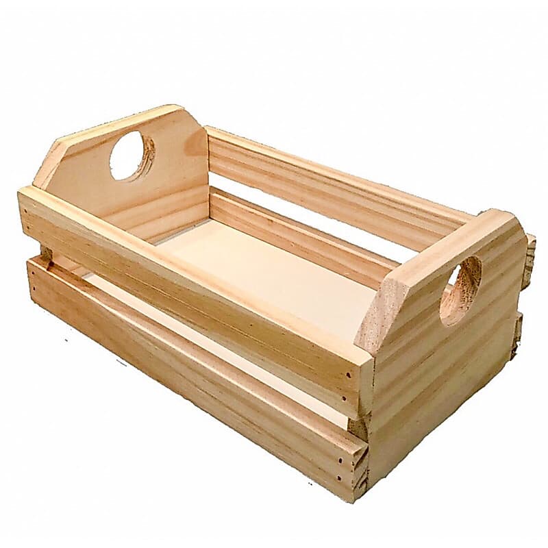 Caixote de Feira Decorativo Tamanho P Madeira Pinus 25x15x10