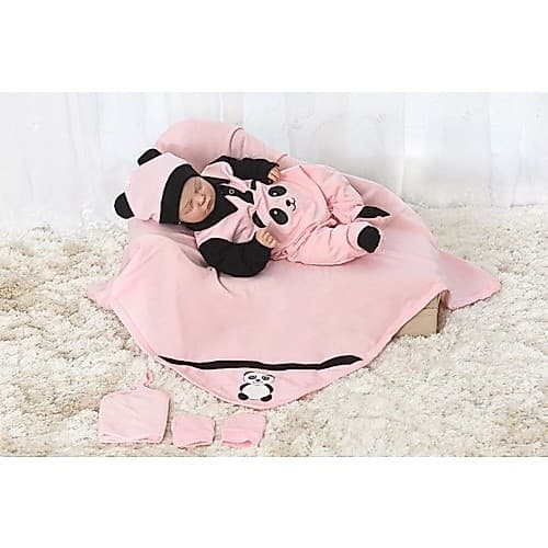 Kit Saida De Maternidade Bebê Panda Rosa