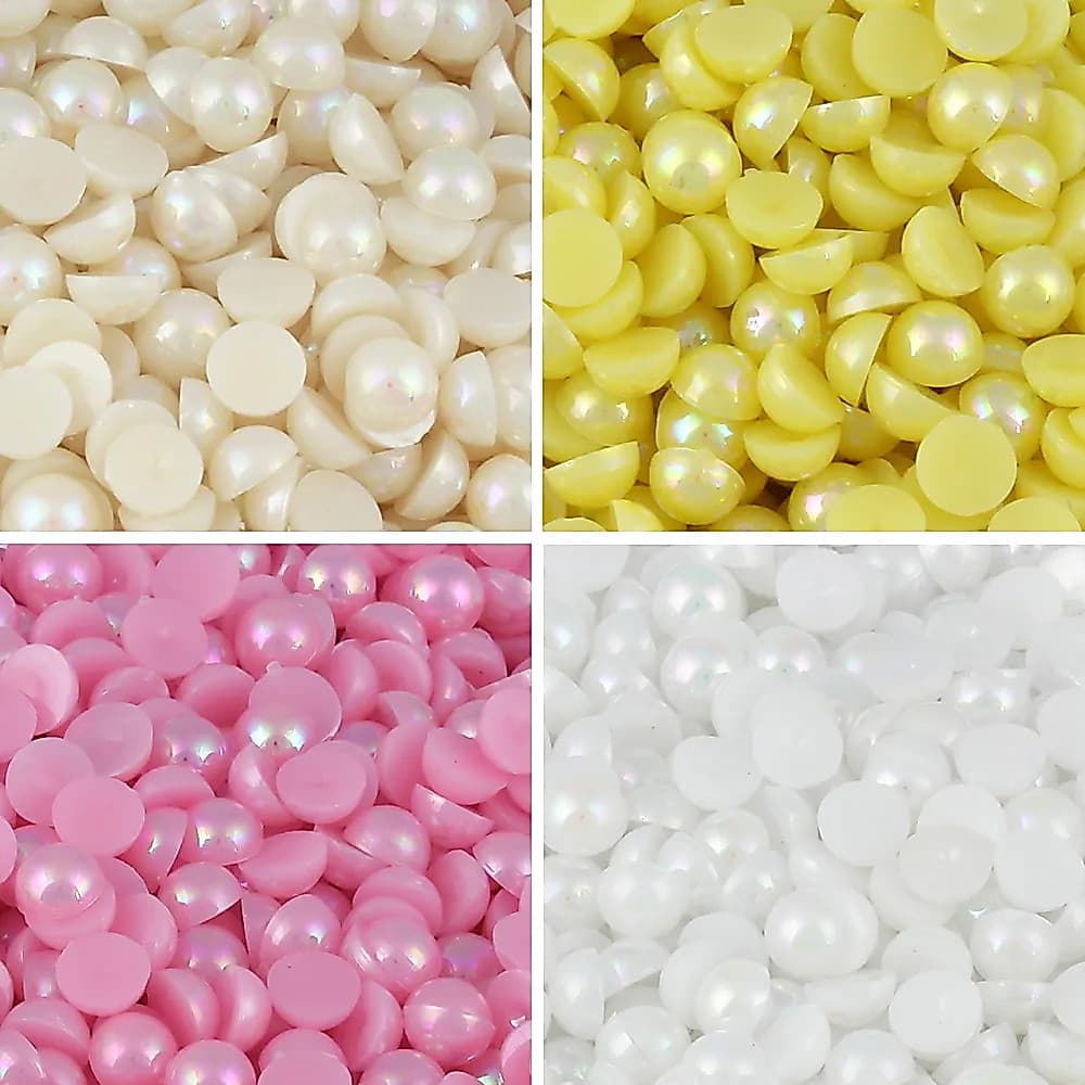 30gr Meia Pérola Irisada Miçangas Pérola com Furo Entremeio Diversas Cores Tamanhos