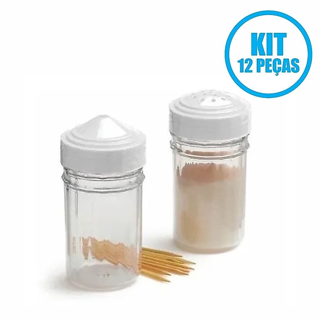 Saleiro E Paliteiro De Mesa Acrílico Kit Com 12 Unidades