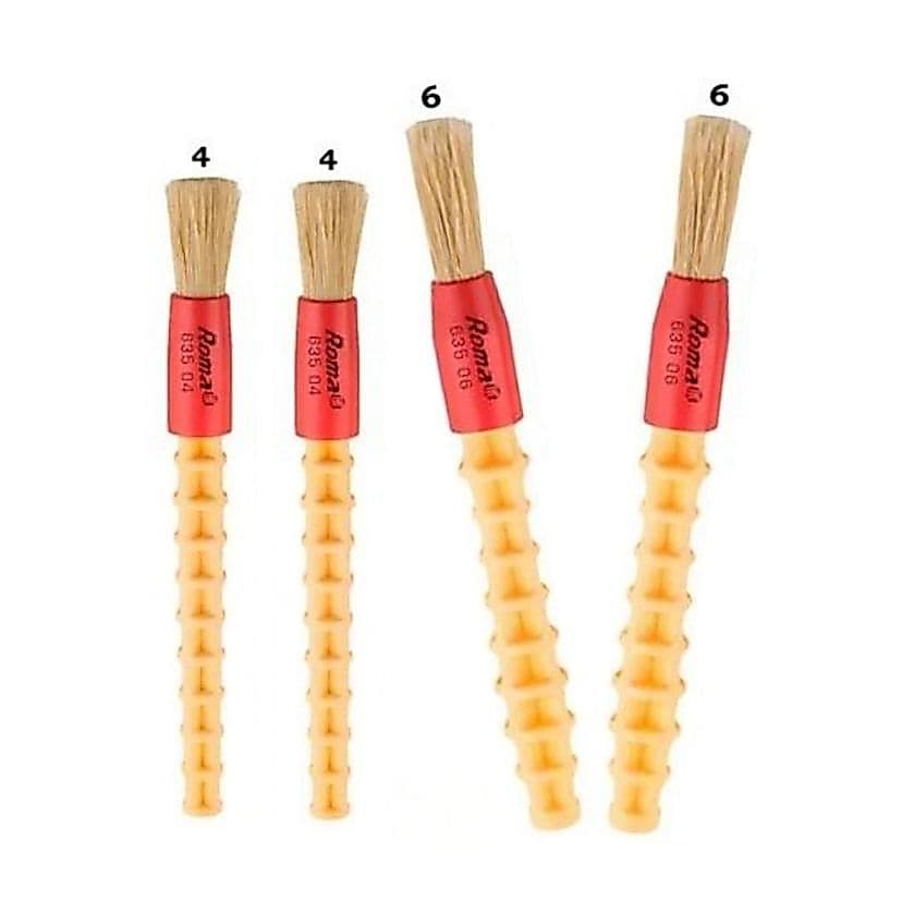 Kit 4 Pincéis Para Detalhamento Automotivo Roma Pincel N°4 E 6