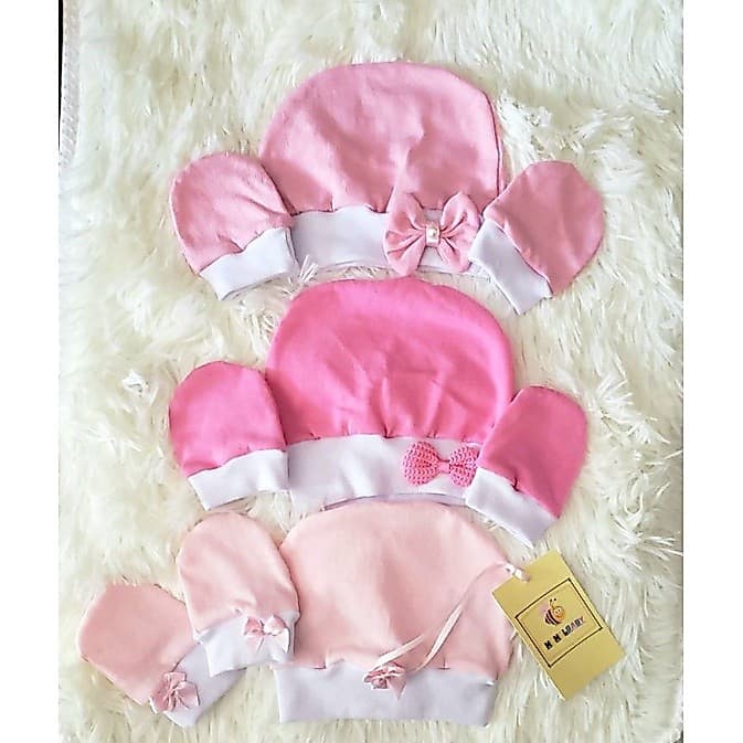 Memelbaby Kit 3 toucas e 3 pares de luvas