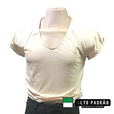 CAMISETA BEGE GOLA V (Camiseta esconde suor)