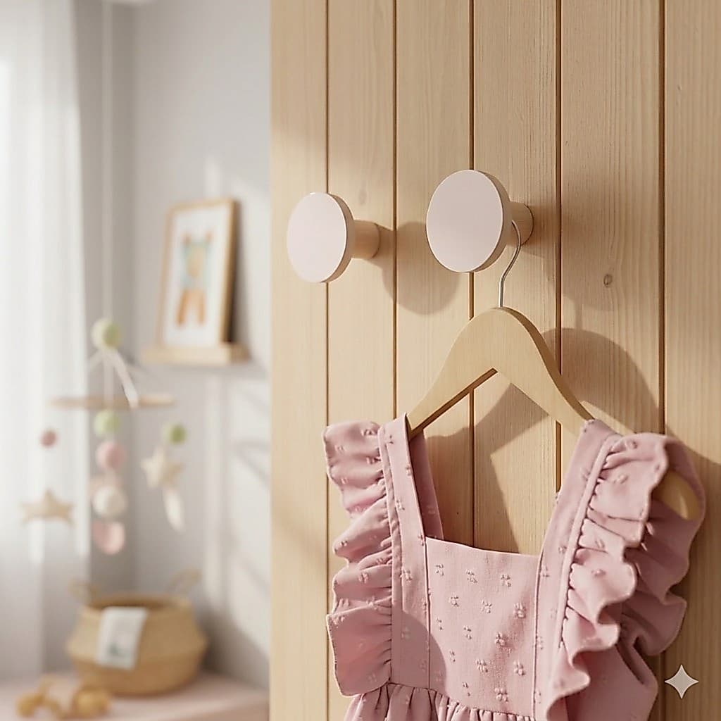 1 Gancho de parede infantil menina decoração bola rosa boho