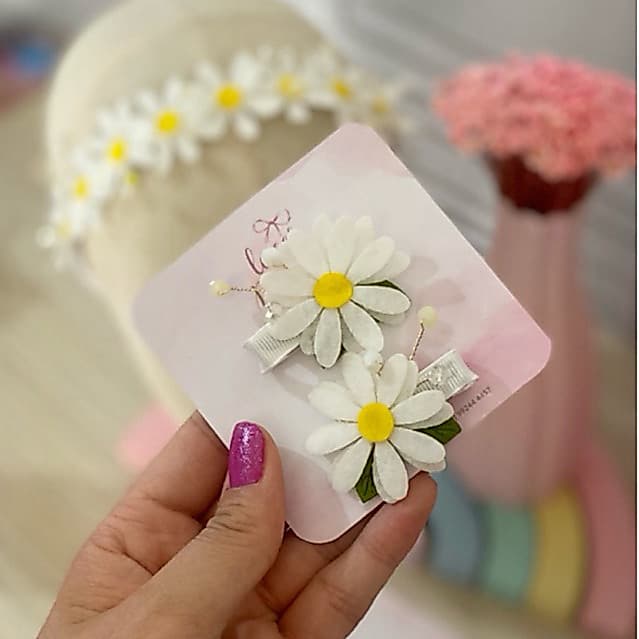 Faixa de bebê Margaridas tiara ou bico de pato de flor margaridas para Menina