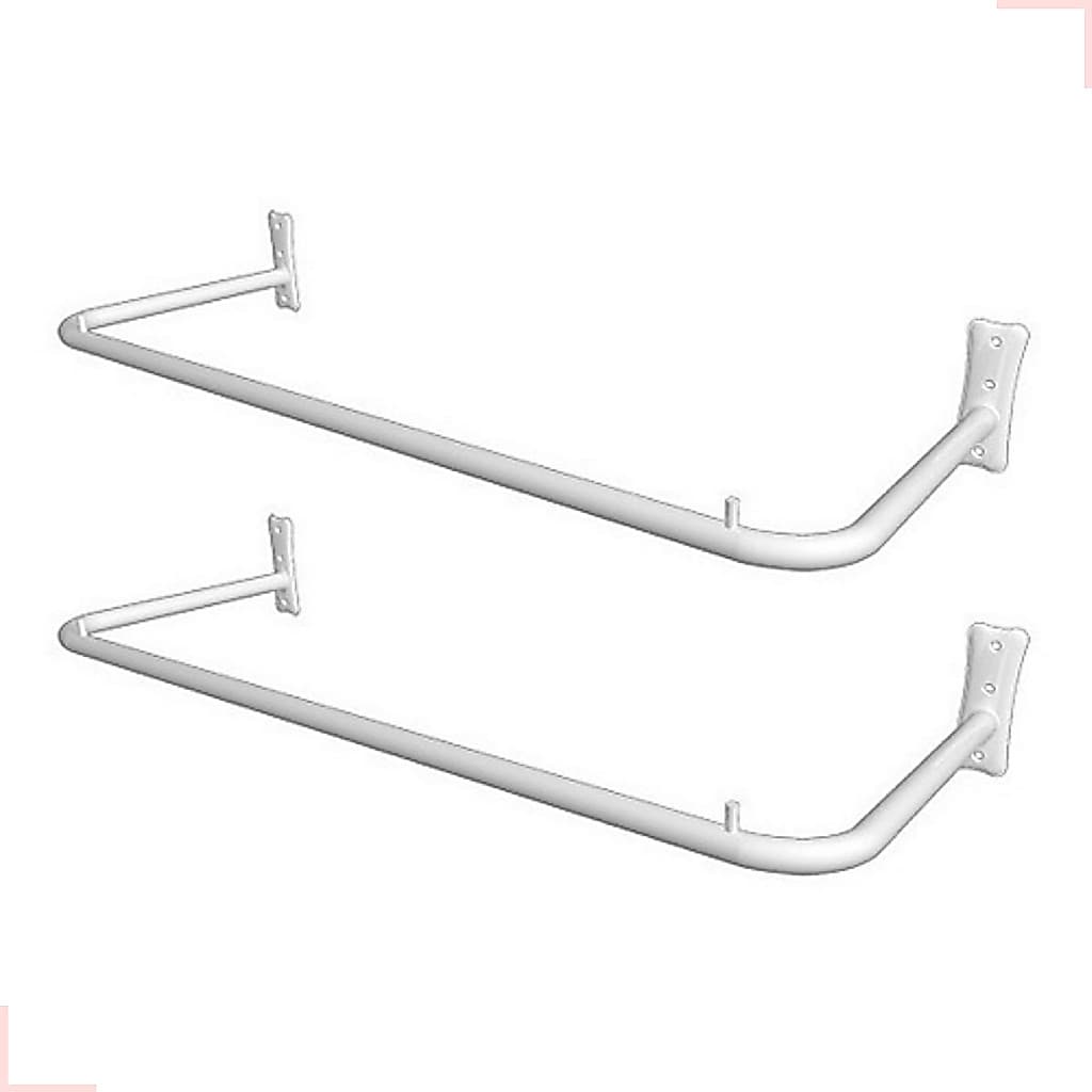 Kit 2 Araras Parede Reto 1.00 Metro Branco Expositor de Roupas