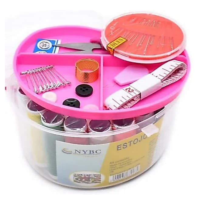 Kit Costura Com 47 Peças Estojo -B- Maleta Completa  Formato De Coração
