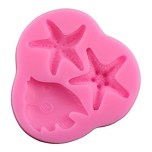 Molde De Silicone Fundo Do Mar Estrela Confeitaria Biscuit