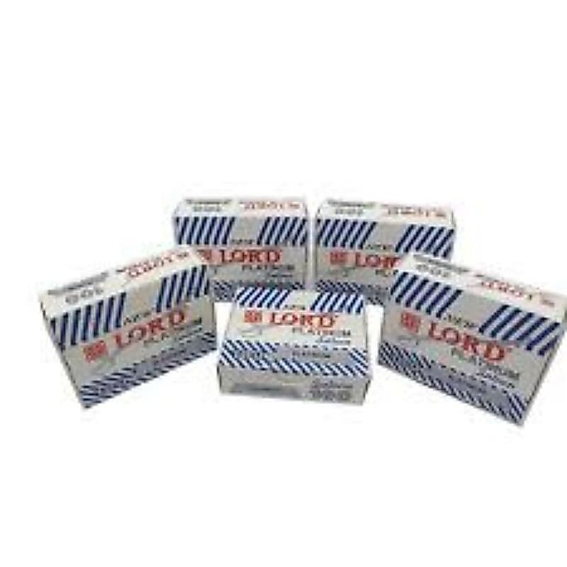 kit 5 caixinhas lord platinum de meia contendo 500 lâminas cortada